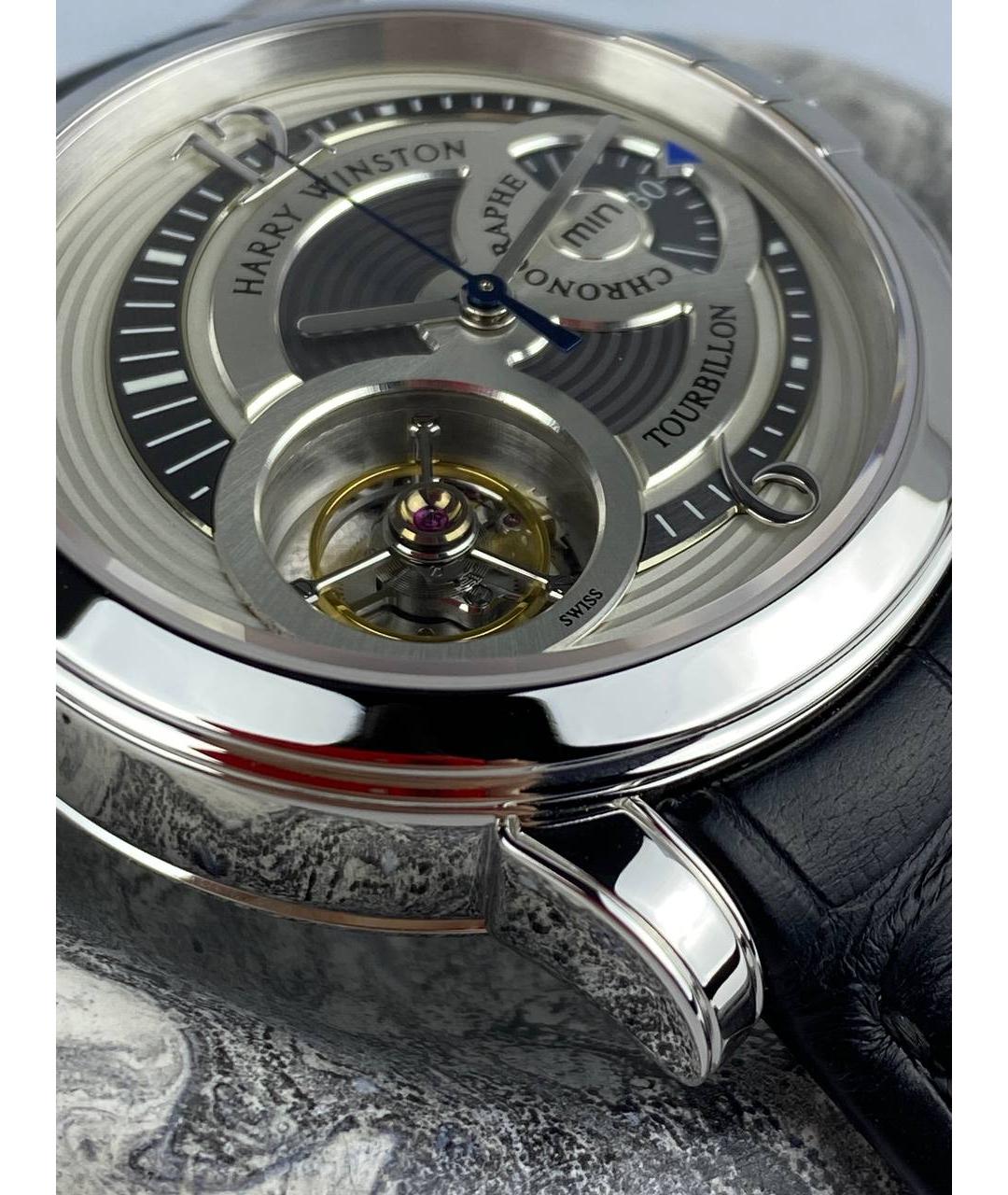 Harry Winston Черные часы из белого золота, фото 3