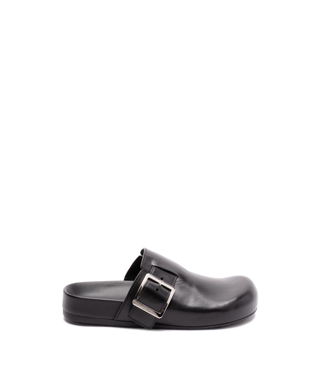 LOEWE Черные кожаные сабо, фото 1