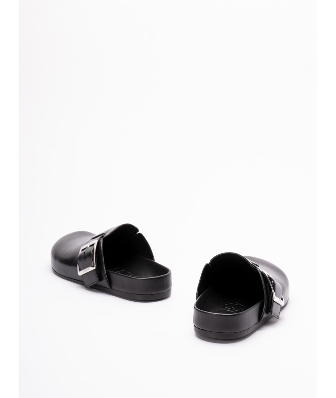 LOEWE Черные кожаные сабо, фото 3