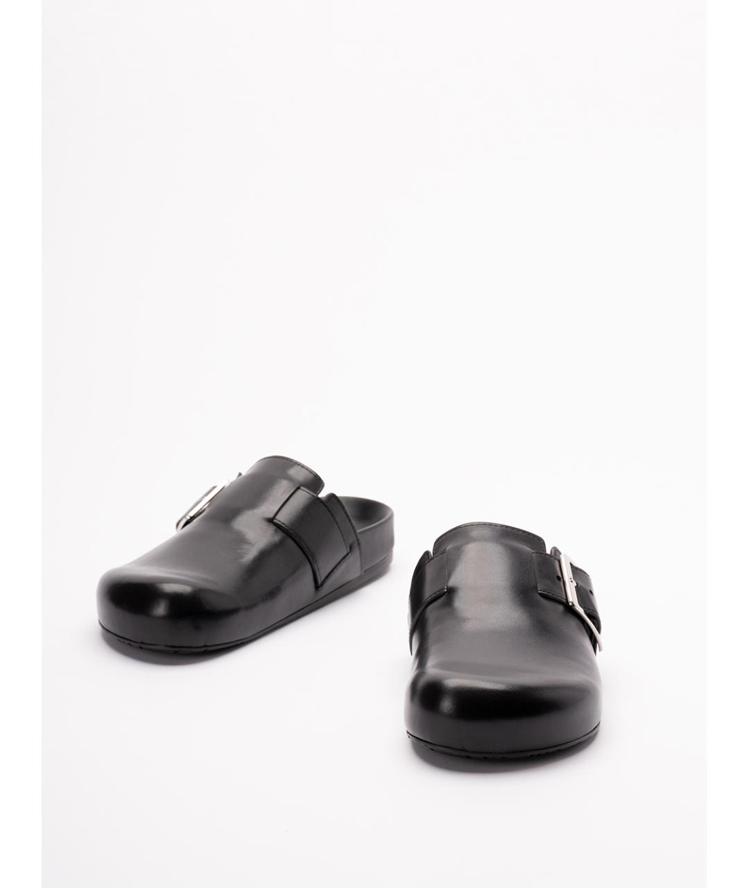LOEWE Черные кожаные сабо, фото 2