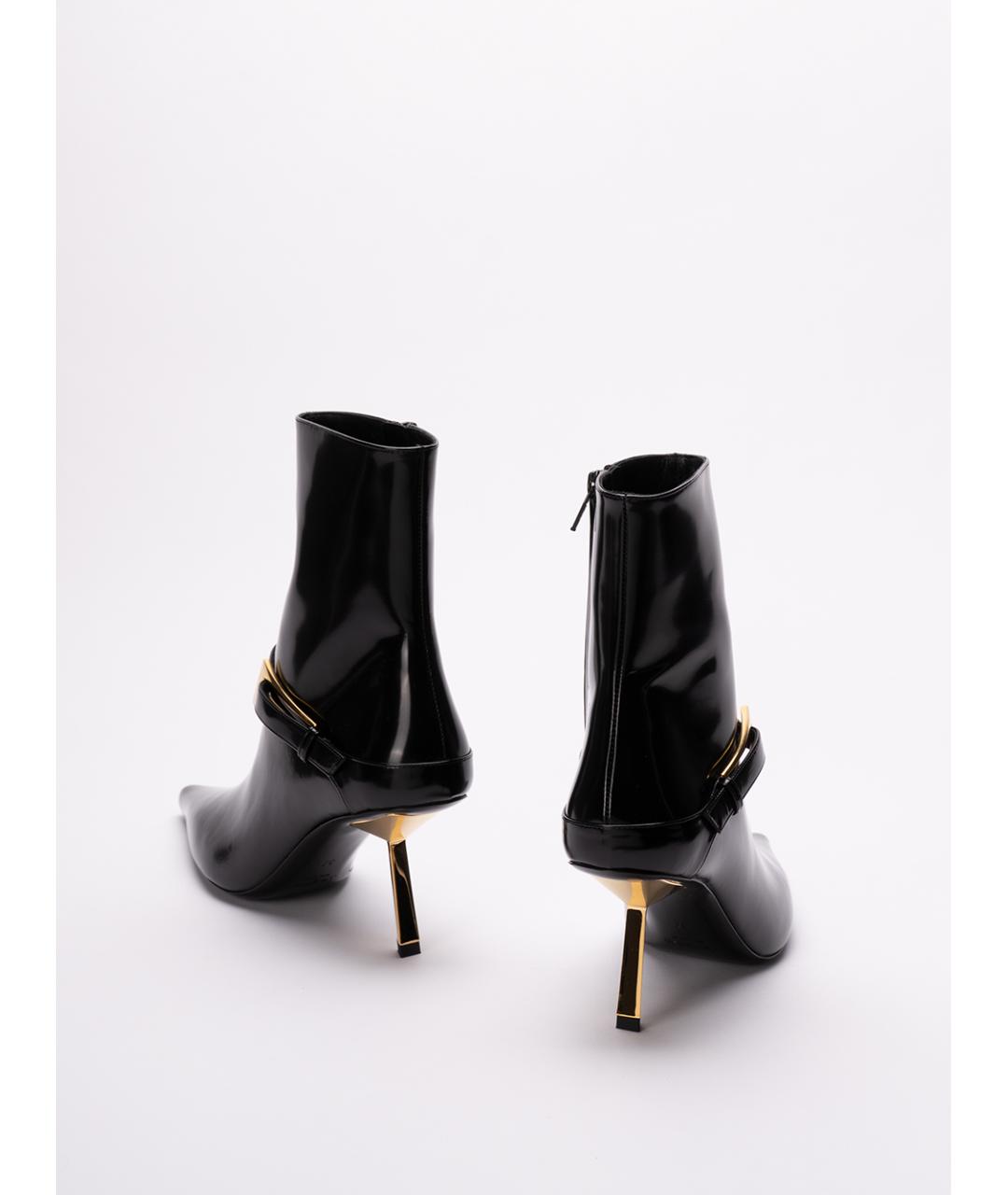 SAINT LAURENT Черные кожаные ботильоны, фото 3