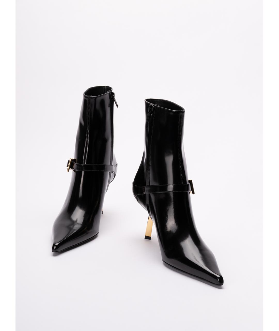 SAINT LAURENT Черные кожаные ботильоны, фото 2