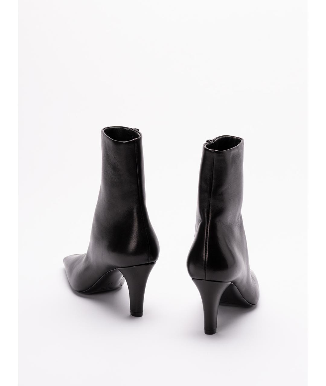 SAINT LAURENT Черные кожаные ботильоны, фото 3