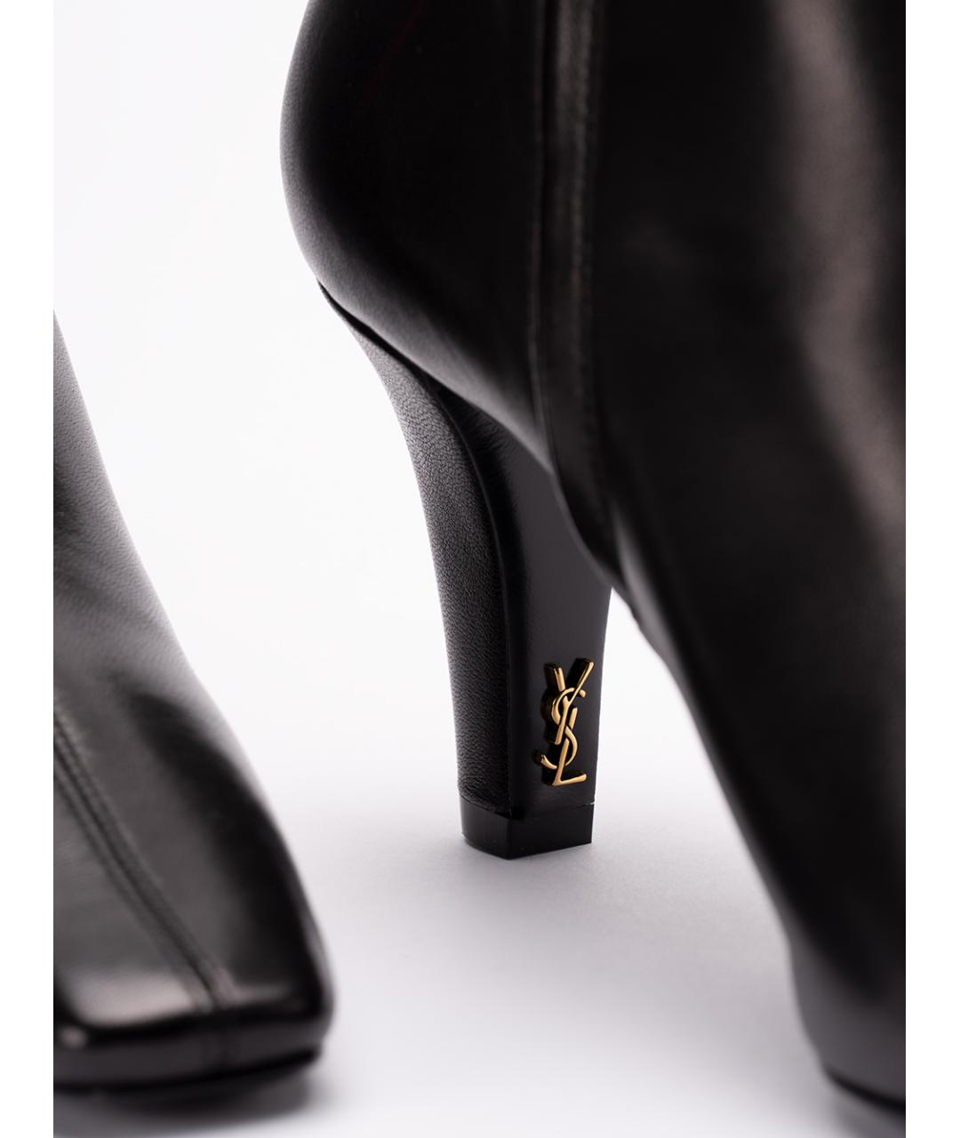 SAINT LAURENT Черные кожаные ботильоны, фото 5