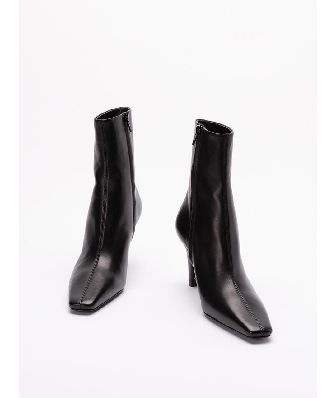 SAINT LAURENT Черные кожаные ботильоны, фото 2