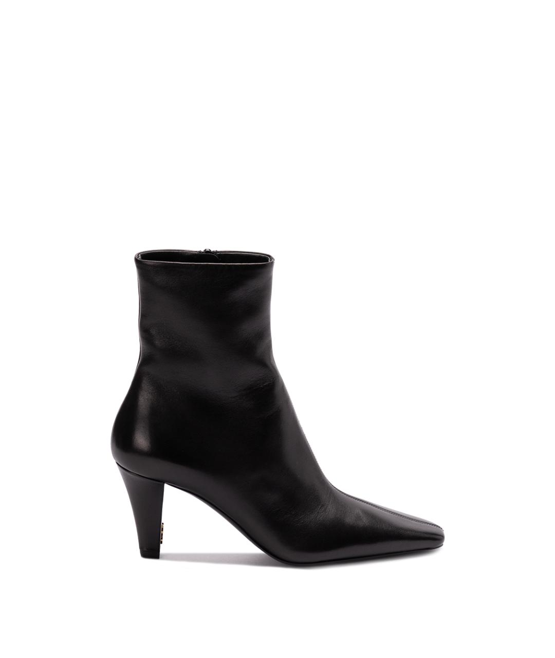 SAINT LAURENT Черные кожаные ботильоны, фото 1