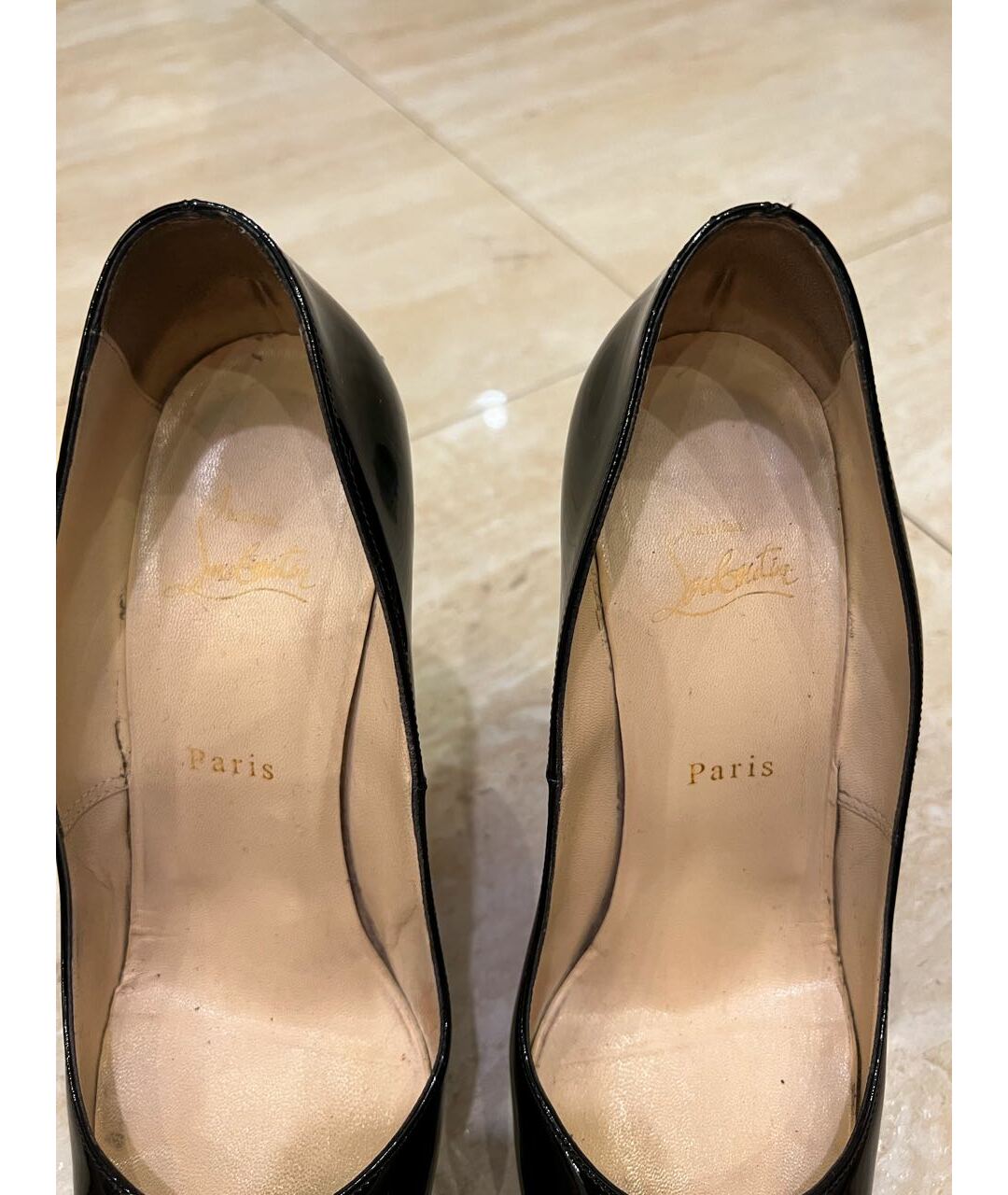 CHRISTIAN LOUBOUTIN Черные туфли из лакированной кожи, фото 3