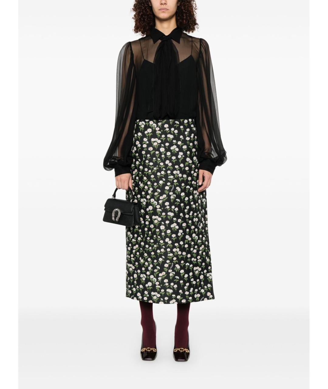 GUCCI Черная шелковая блузы, фото 2