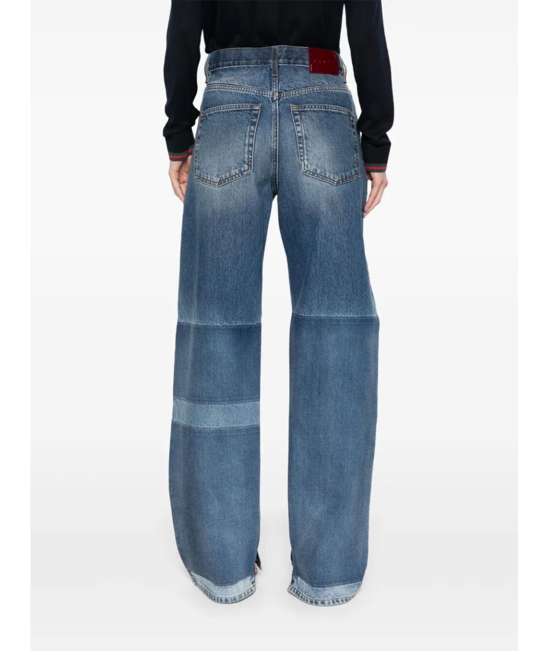 GUCCI Голубые хлопковые прямые джинсы, фото 5