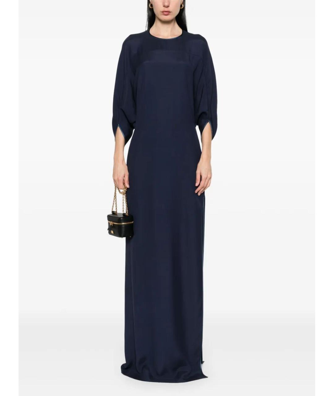GUCCI Синее вискозное вечернее платье, фото 2