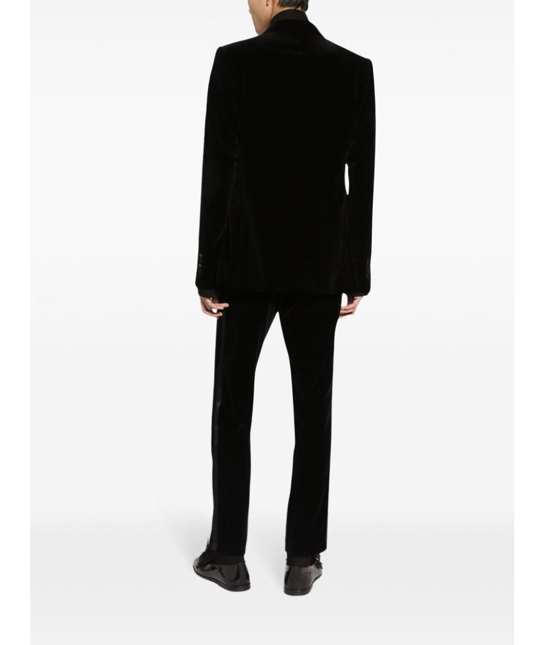 DOLCE&GABBANA Черные бархатные классические брюки, фото 4