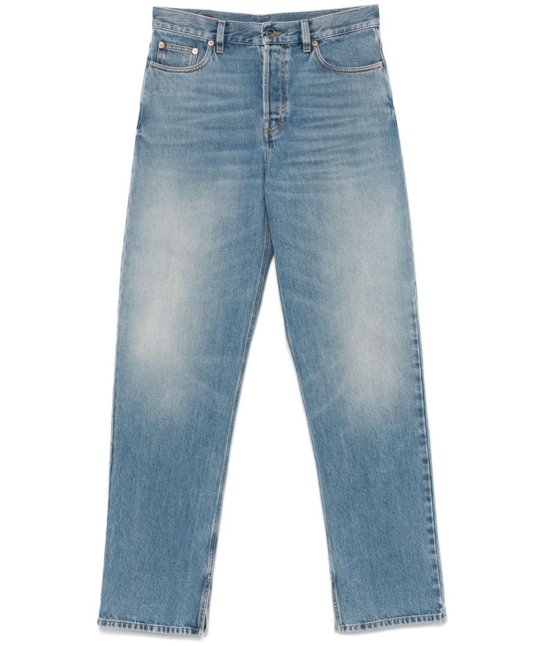 GUCCI Голубые хлопковые прямые джинсы, фото 1