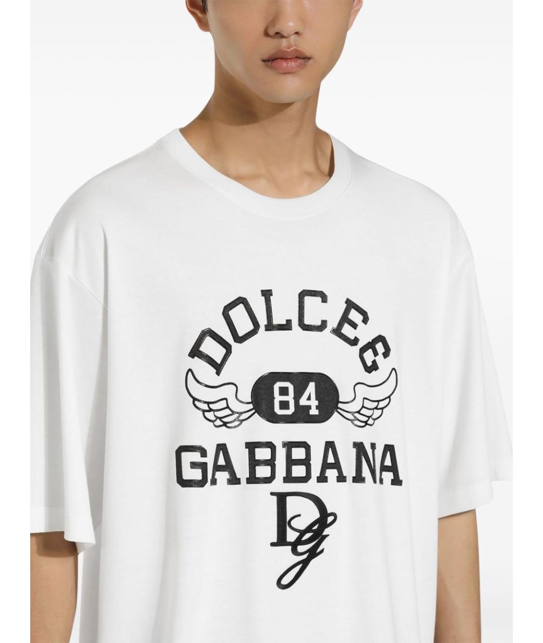 DOLCE&GABBANA Белая хлопковая футболка, фото 5
