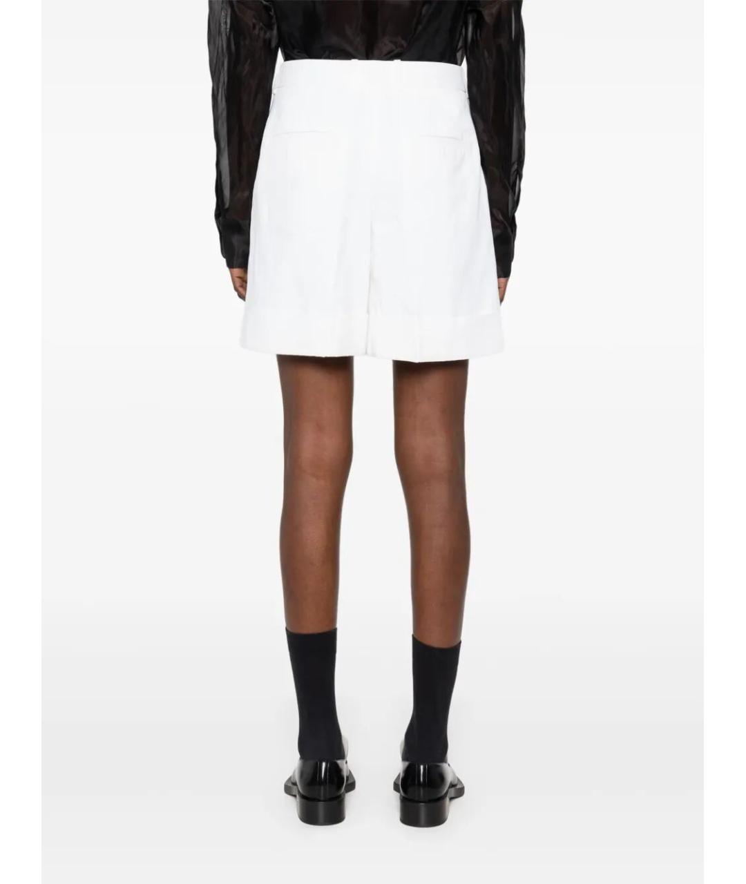 JIL SANDER Белые льняные шорты, фото 3