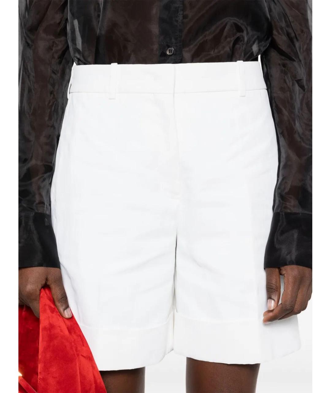 JIL SANDER Белые льняные шорты, фото 5
