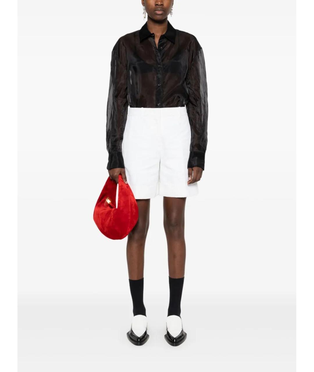 JIL SANDER Белые льняные шорты, фото 2
