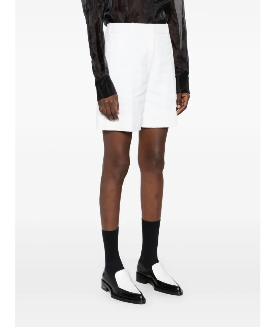 JIL SANDER Белые льняные шорты, фото 4