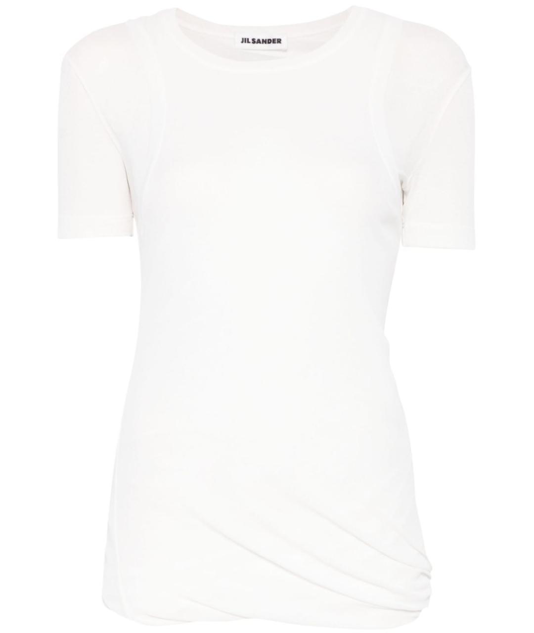 JIL SANDER Белая хлопковая футболка, фото 1