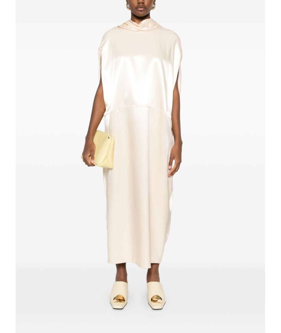JIL SANDER Белое вискозное платье, фото 2