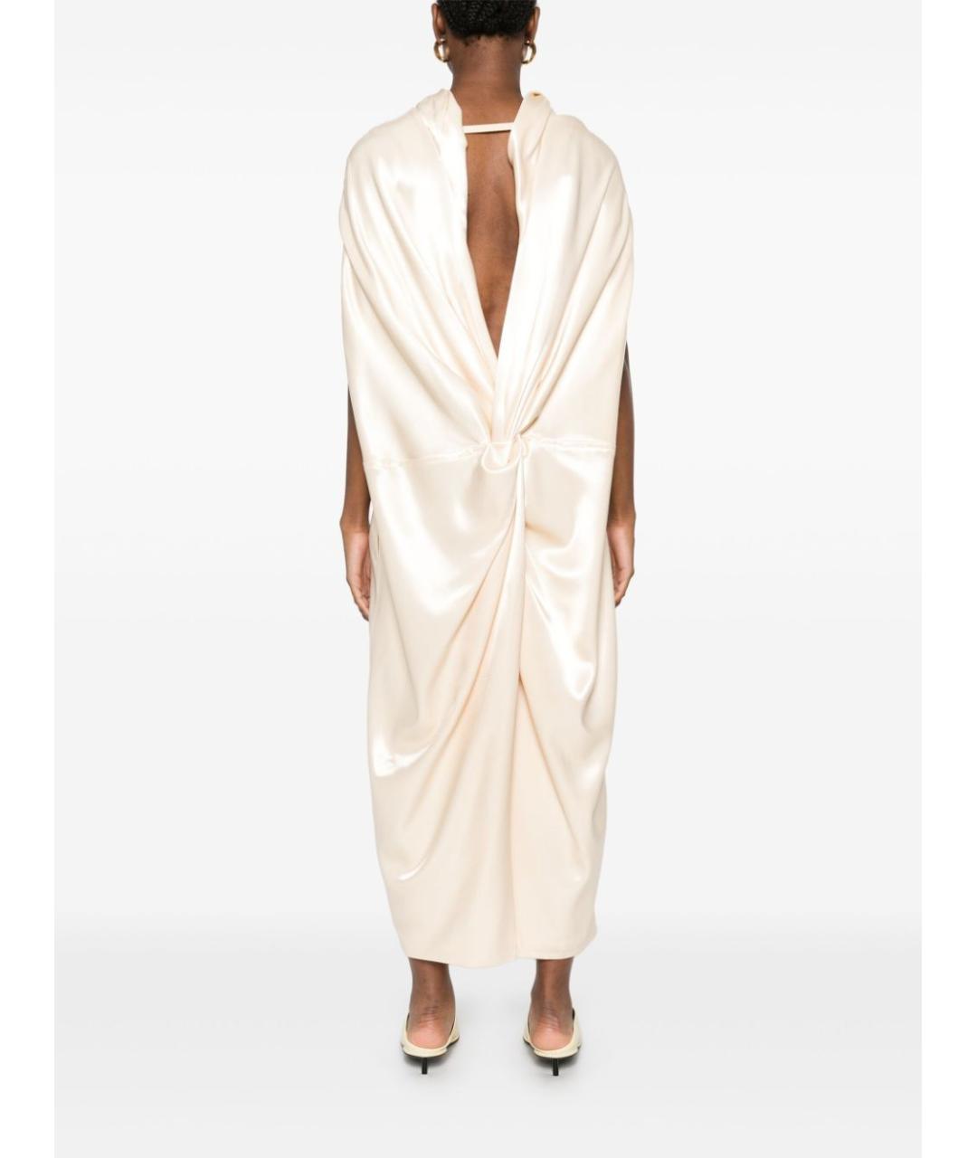 JIL SANDER Белое вискозное платье, фото 4