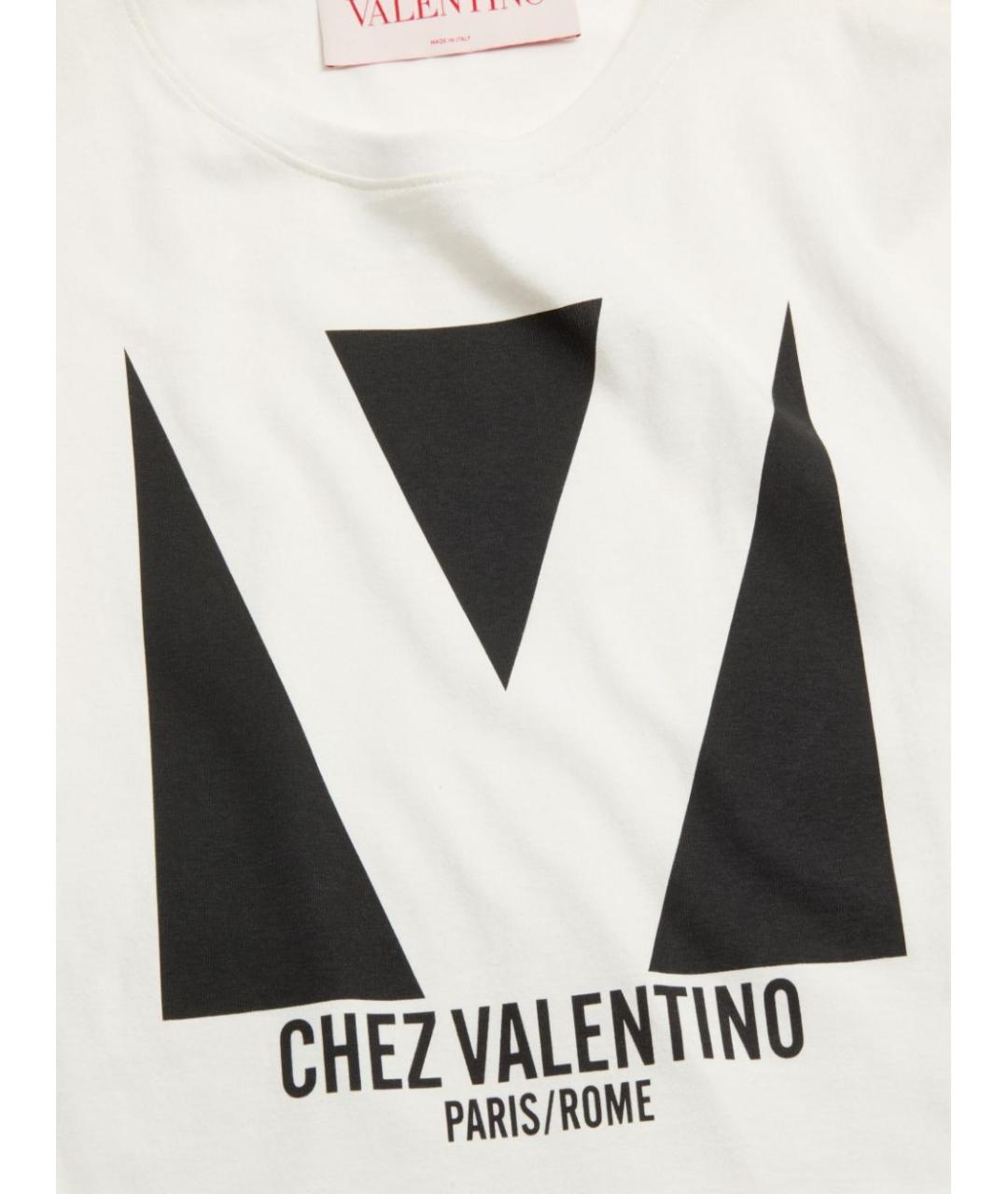 VALENTINO Белая хлопковая футболка, фото 4