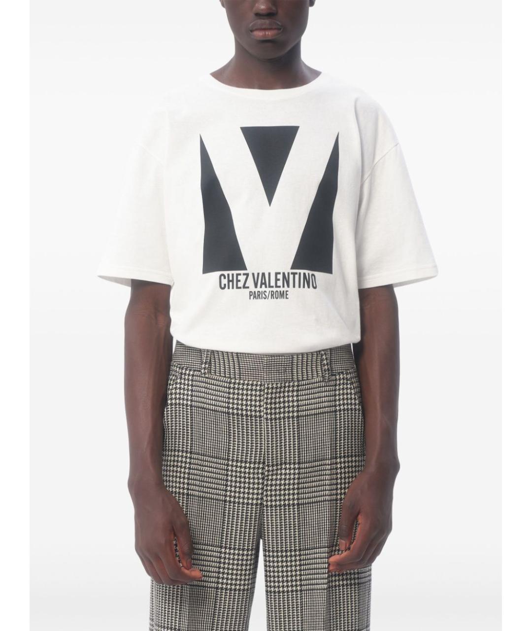 VALENTINO Белая хлопковая футболка, фото 6
