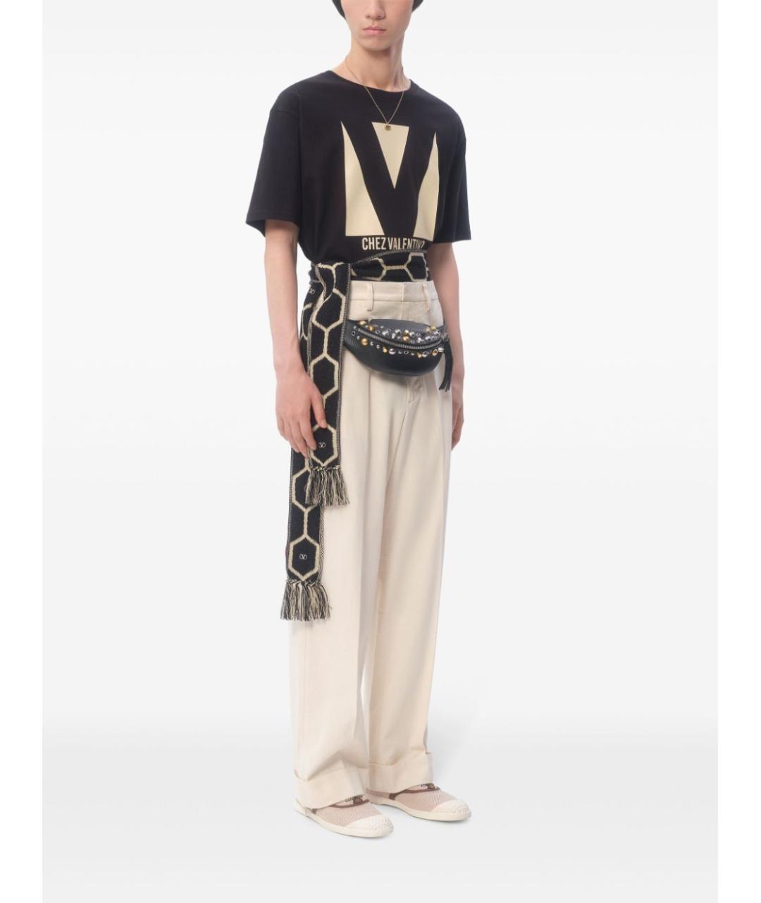 VALENTINO Черная хлопковая футболка, фото 2