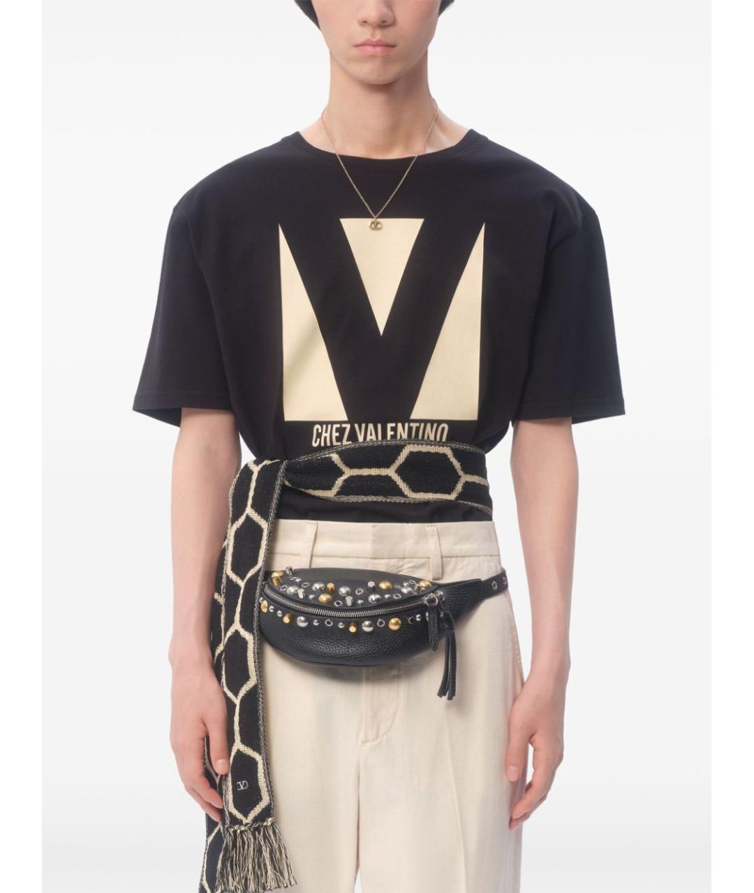 VALENTINO Черная хлопковая футболка, фото 3