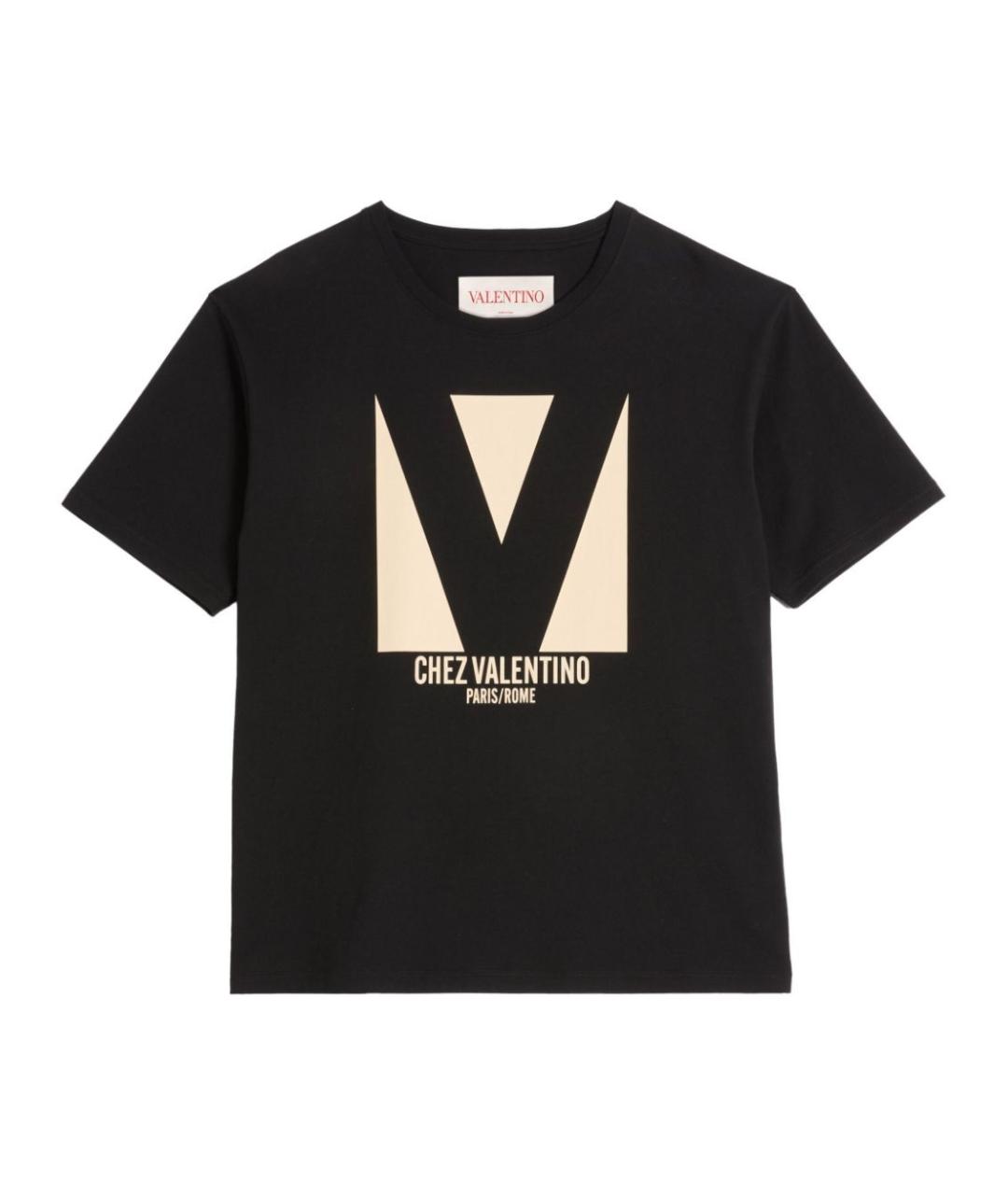 VALENTINO Черная хлопковая футболка, фото 1