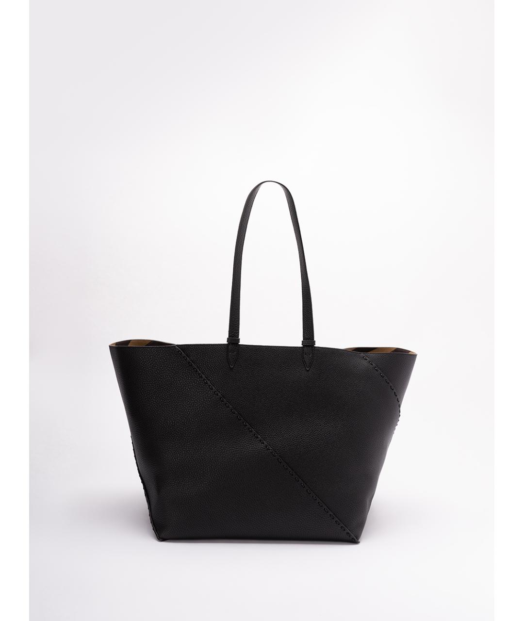 FENDI Черная кожаная сумка тоут, фото 2