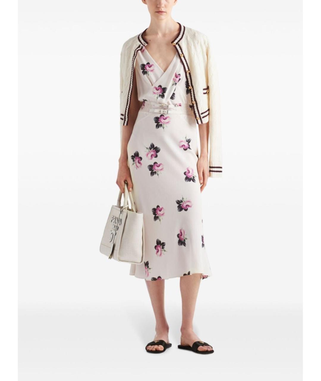 PRADA Бежевое вискозное повседневное платье, фото 2