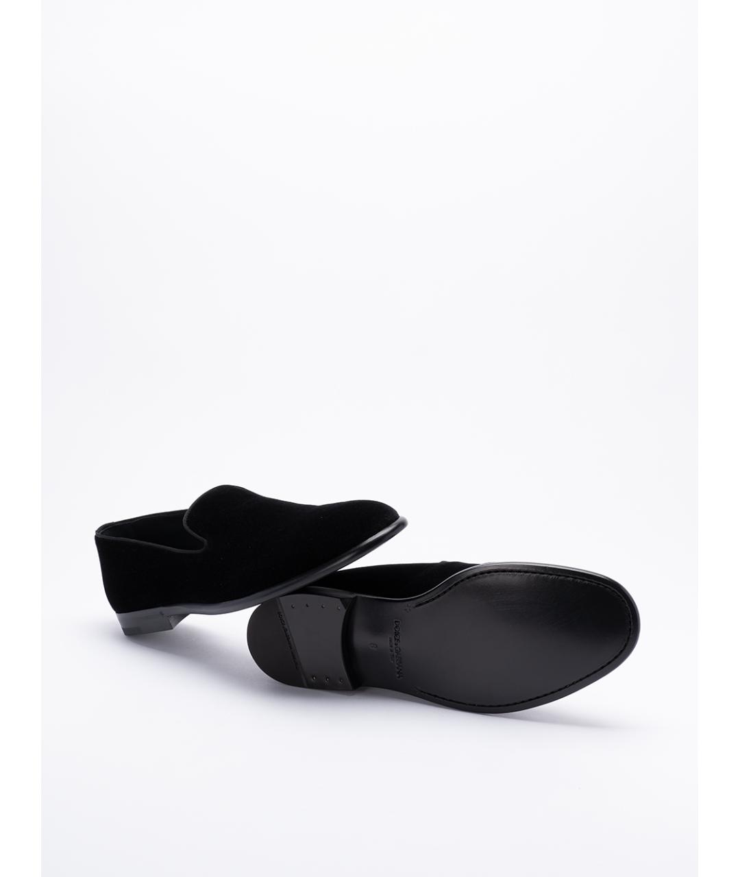 DOLCE&GABBANA Черные бархатные лоферы, фото 4