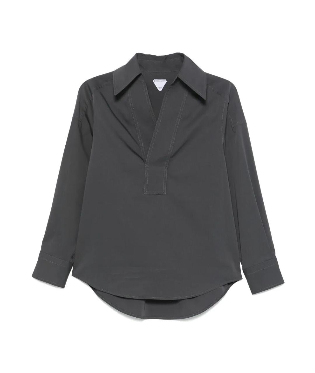 BOTTEGA VENETA Антрацитовая хлопковая блузы, фото 1