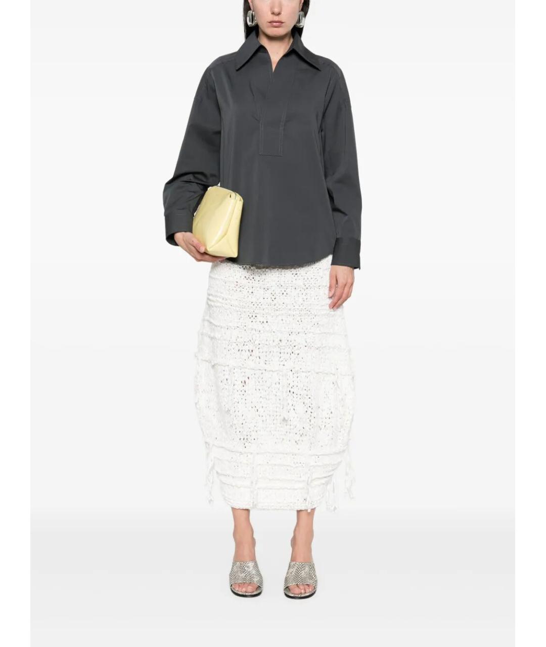 BOTTEGA VENETA Антрацитовая хлопковая блузы, фото 2