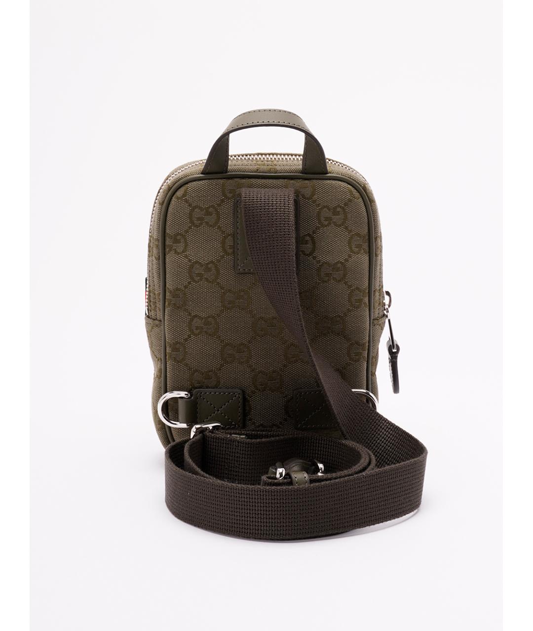 GUCCI Хаки хлопковая сумка на плечо, фото 2
