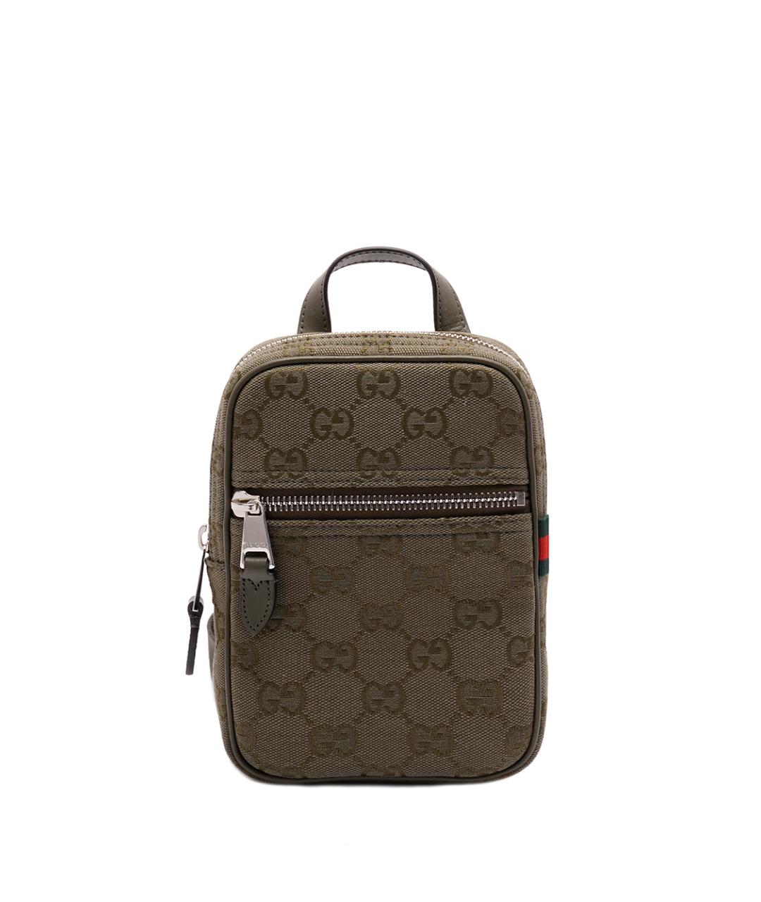 GUCCI Хаки хлопковая сумка на плечо, фото 1
