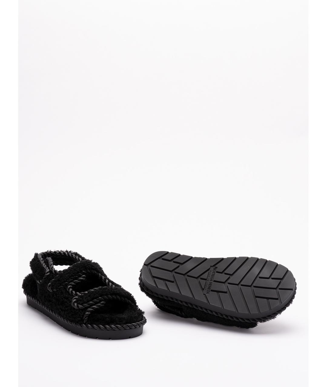 BOTTEGA VENETA Черные кожаные сандалии, фото 4