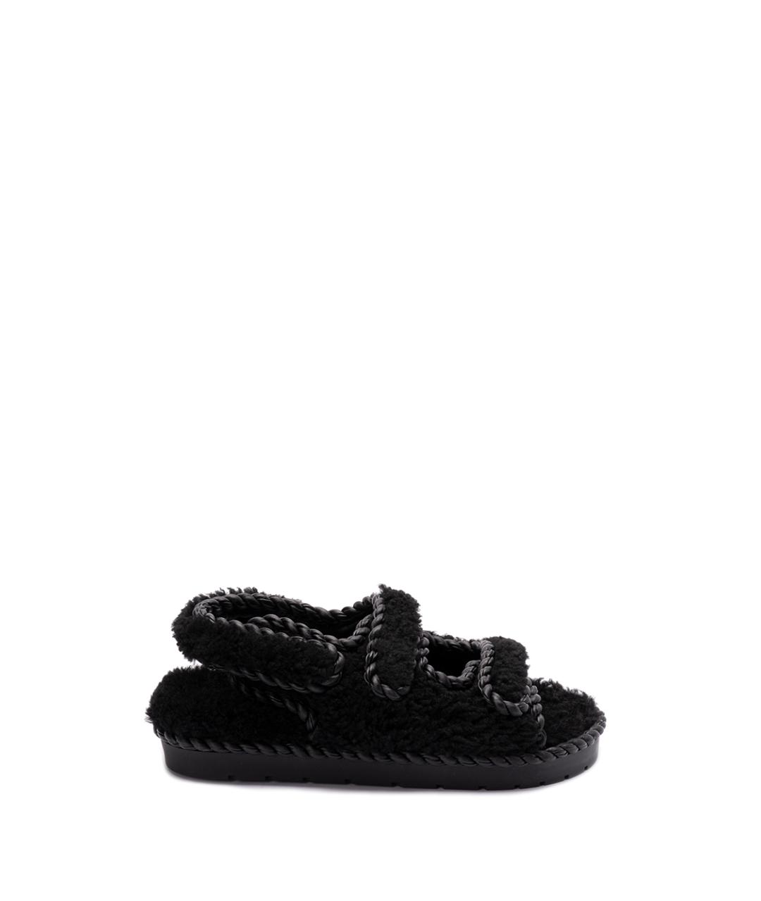 BOTTEGA VENETA Черные кожаные сандалии, фото 1