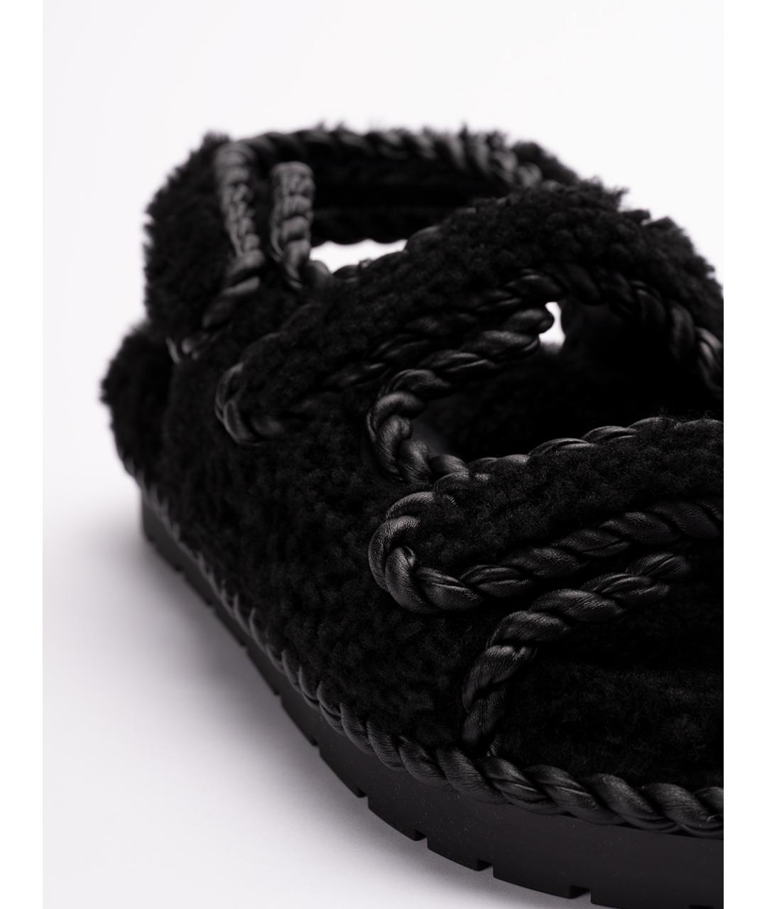 BOTTEGA VENETA Черные кожаные сандалии, фото 6
