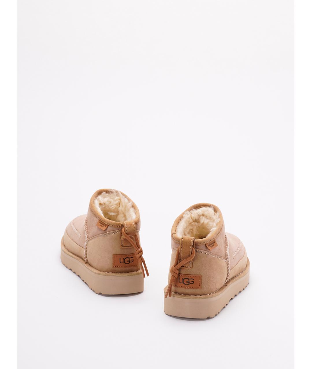 UGG AUSTRALIA Бежевые замшевые сапоги, фото 3