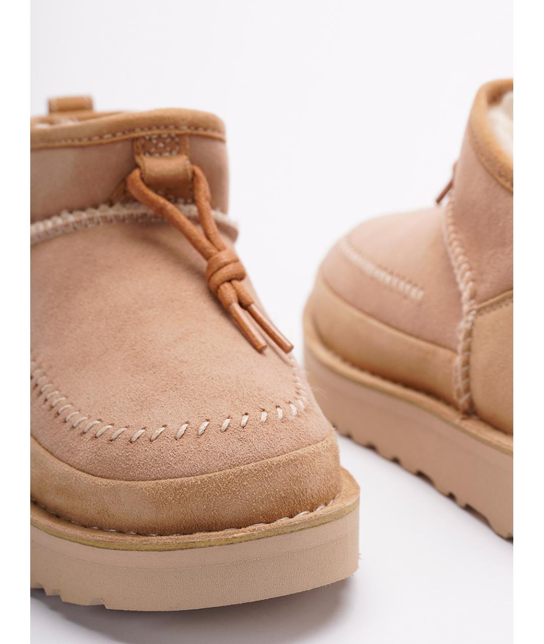 UGG AUSTRALIA Бежевые замшевые сапоги, фото 5