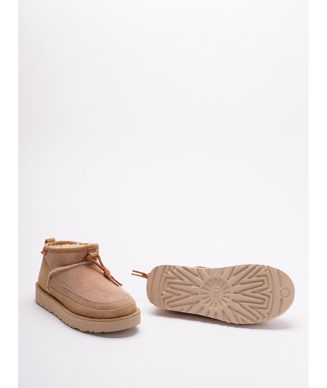 UGG AUSTRALIA Бежевые замшевые сапоги, фото 4