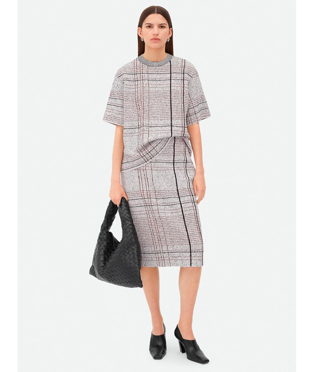 BOTTEGA VENETA Серая вискозная футболка, фото 4