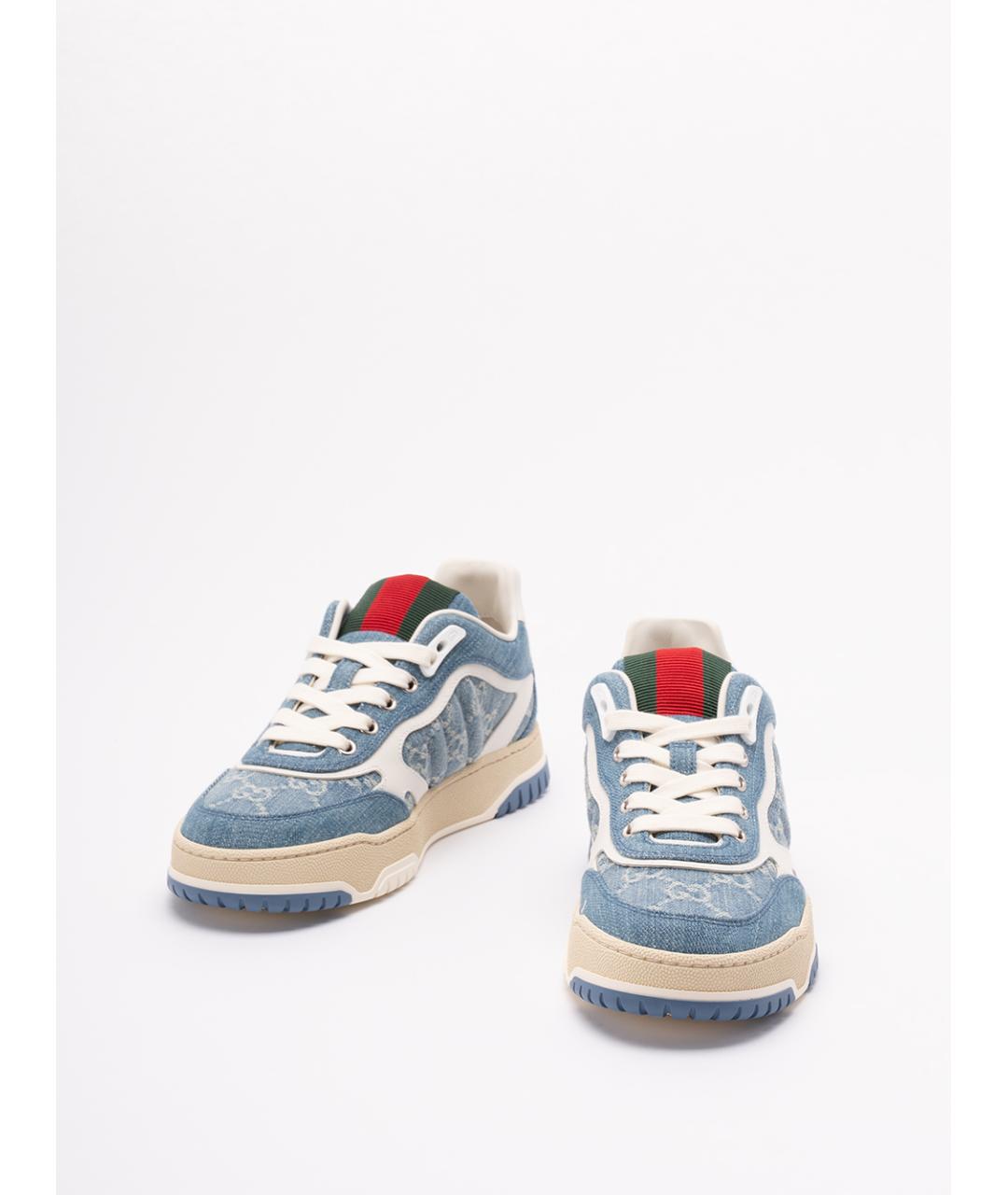 GUCCI Голубые текстильные кеды, фото 2
