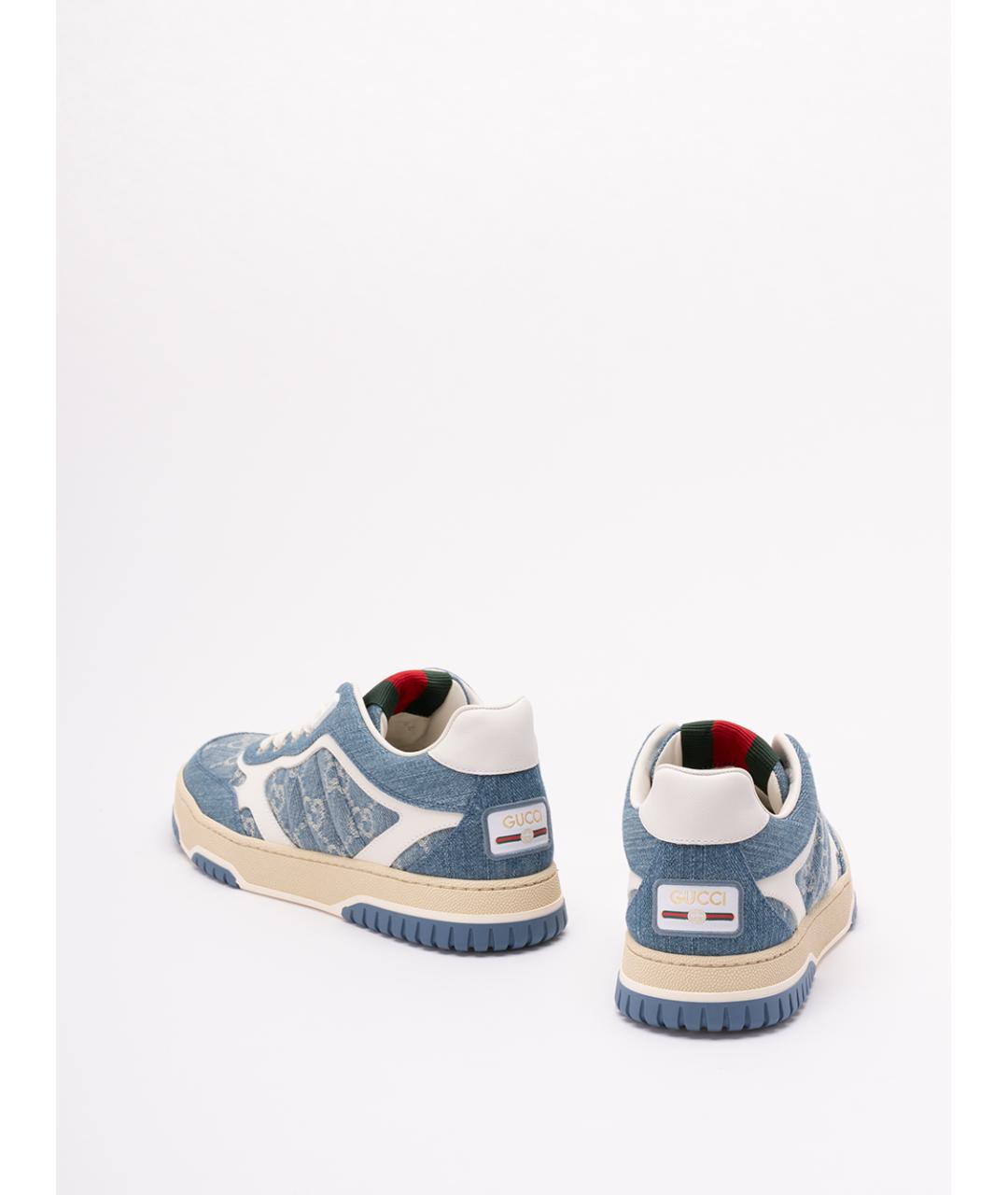 GUCCI Голубые текстильные кеды, фото 3