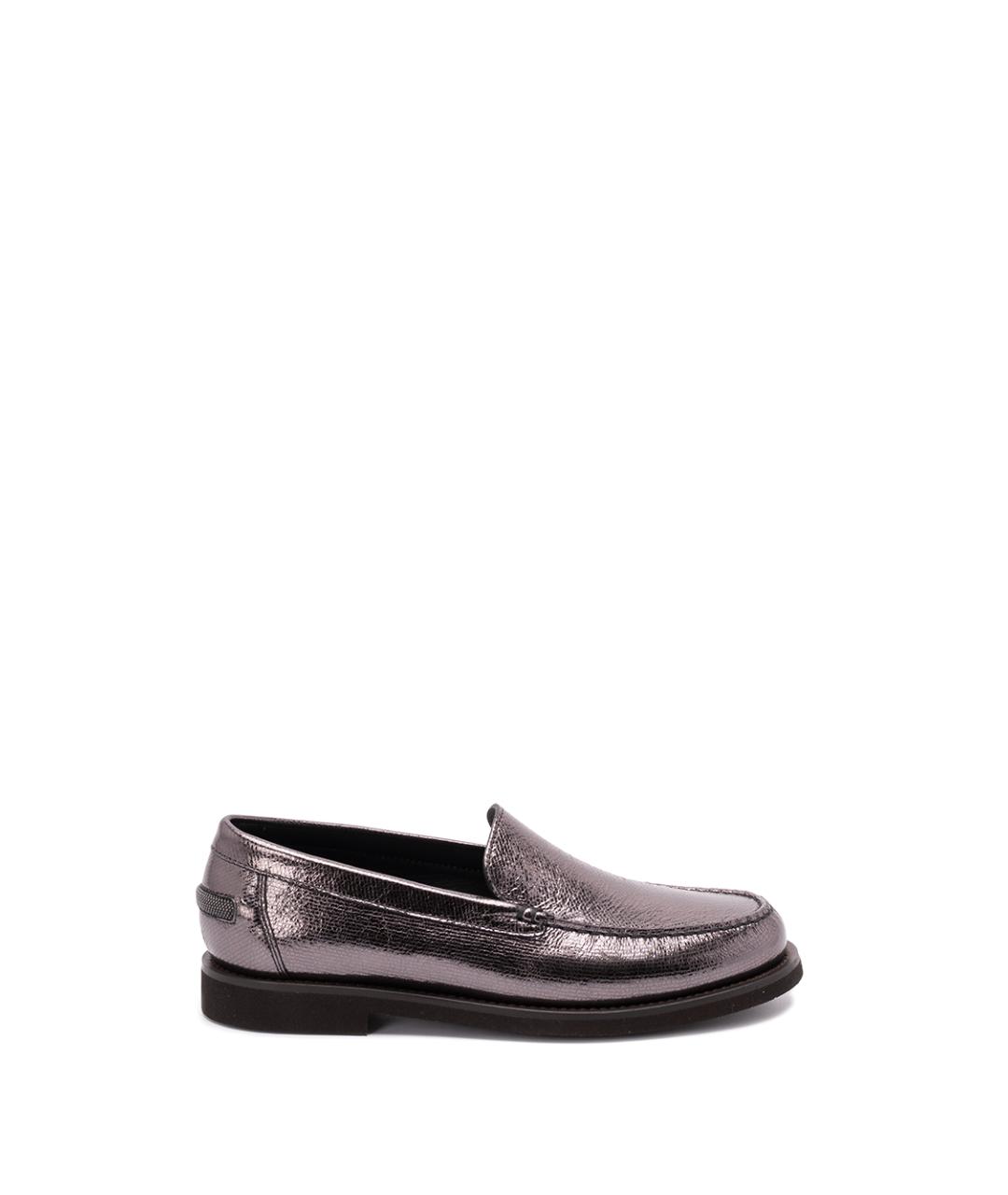 BRUNELLO CUCINELLI Фиолетовые кожаные лоферы, фото 1