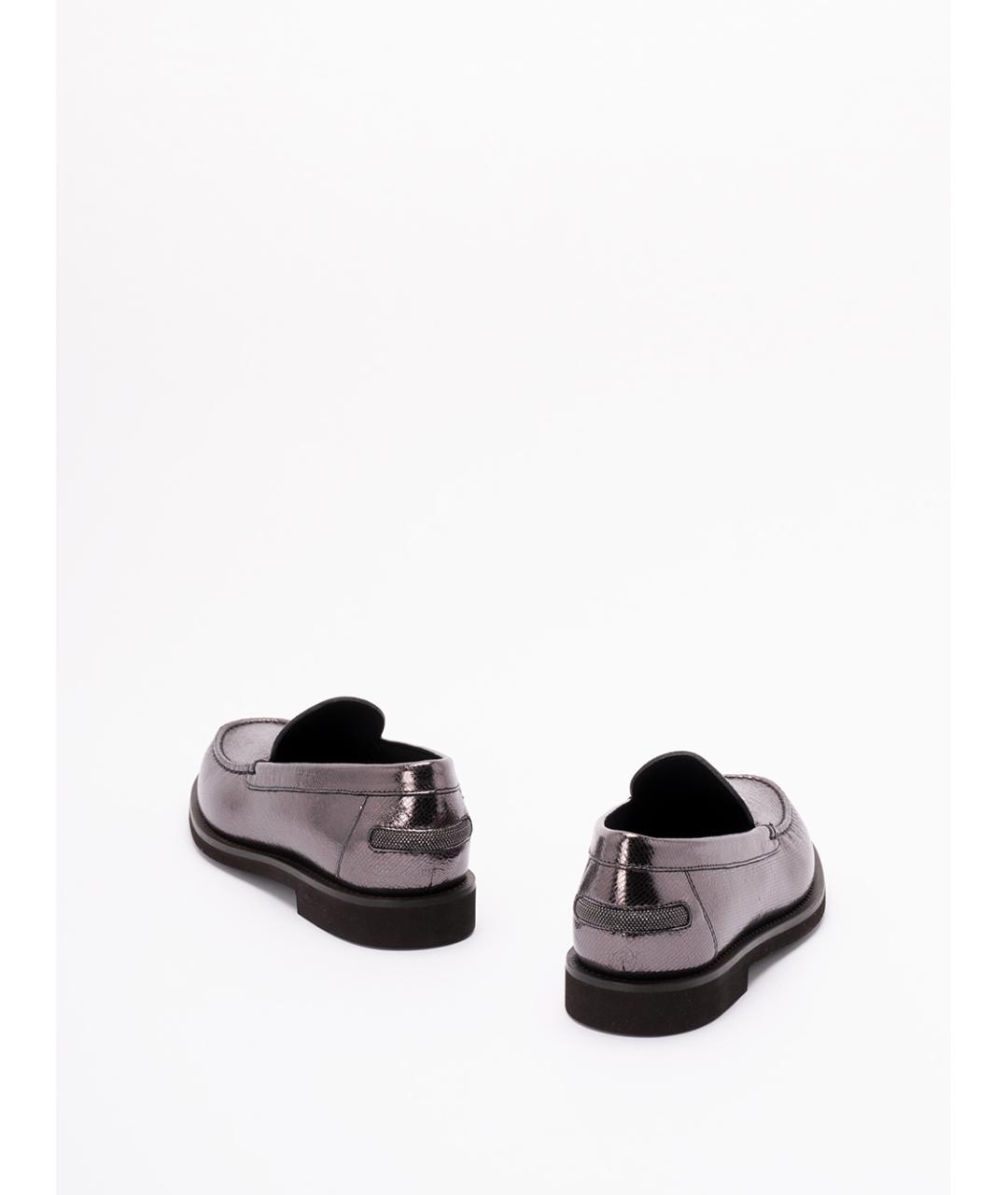 BRUNELLO CUCINELLI Фиолетовые кожаные лоферы, фото 3