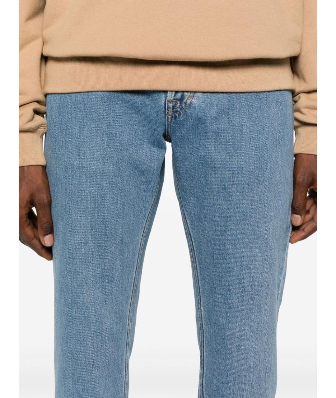 GUCCI Голубые хлопковые прямые джинсы, фото 3