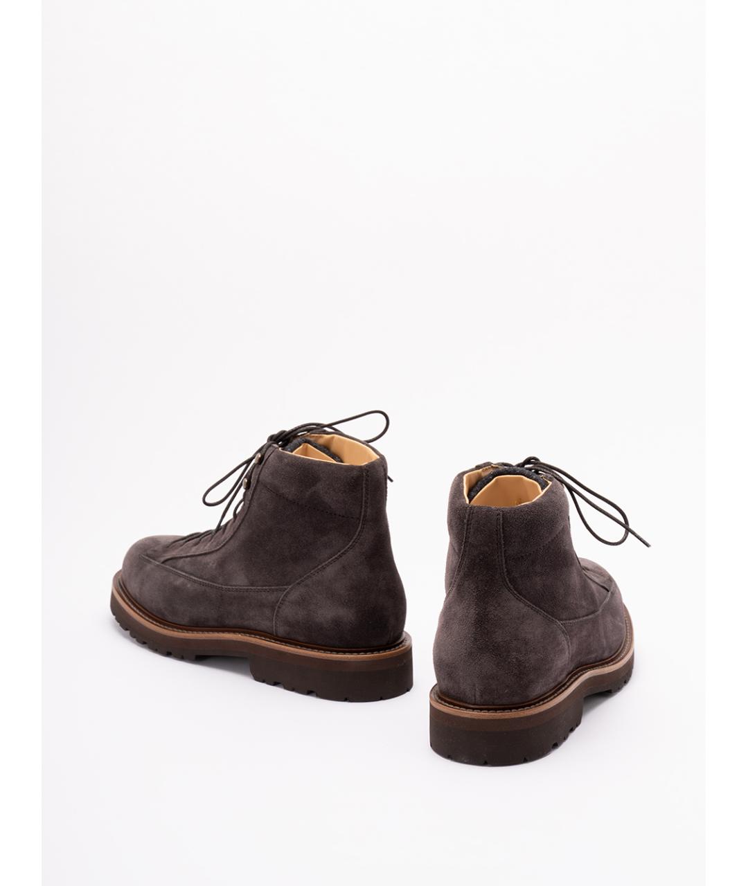 BRUNELLO CUCINELLI Коричневые кожаные низкие ботинки, фото 3