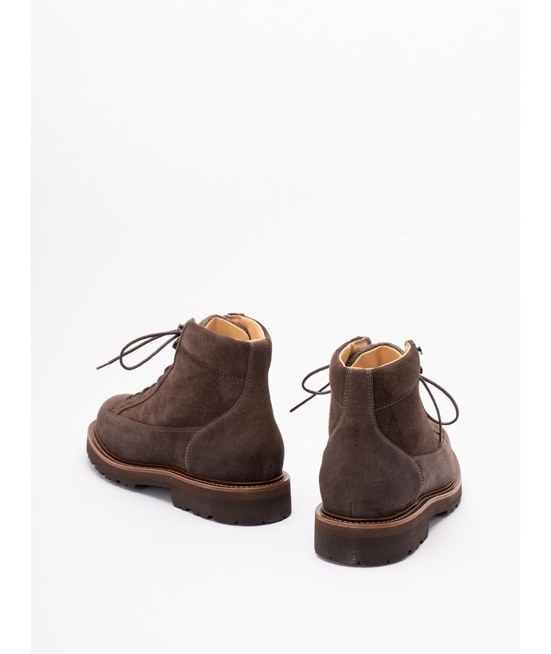 BRUNELLO CUCINELLI Коричневые кожаные низкие ботинки, фото 3